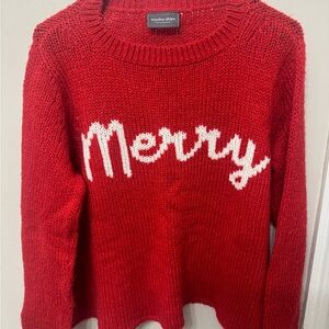 Wooden Ships Festive Red 'Merry' Sweater